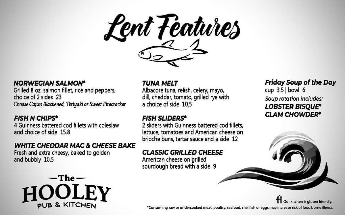 Lenten Features are back! Every Friday at The Hooley! • TheHooley.com