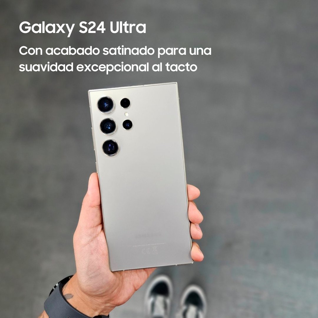 SamsungPY's tweet photo. Vas a amar sostener tu #GalaxyS24 Ultra, con su acabado satinado para mayor satisfacción al agarre.
Porque innovación y estilo van de la mano en el #NuevoGalaxy de #Samsung.
#SamsungPy https://t.co/Mw6FllxUvz