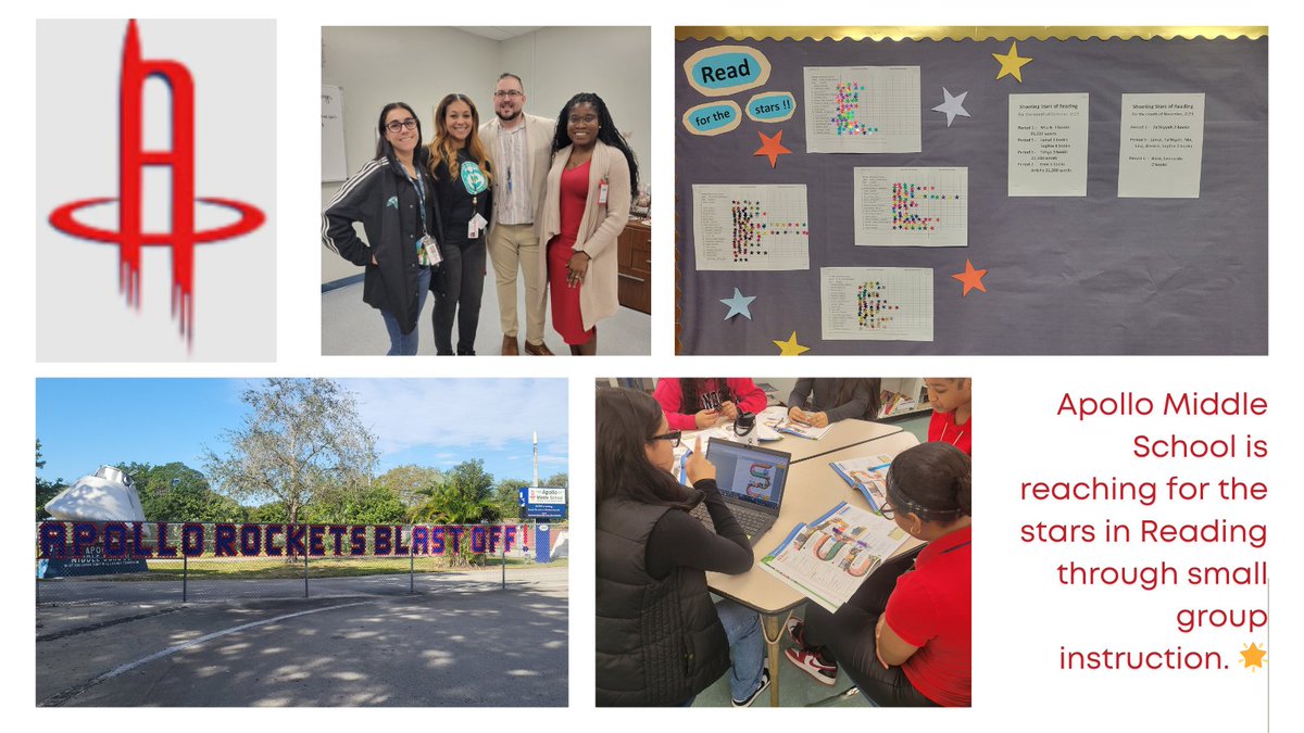 Apollo Middle School is reaching for the stars in Reading through small group instruction. 🌟 <a href="/browardschools/">Broward Schools</a> <a href="/JerelleOwens/">Jerelle Robinson-Owens</a> <a href="/Dr_Kushner2021/">Dr. Louis Kushner</a> <a href="/SuptlicataP/">Peter B. Licata</a> <a href="/apollo_rockets/">Apollo Middle School</a> <a href="/BCPS_South/">BCPS South Regional Office</a>