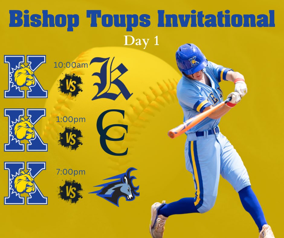 MKCHS_Athletics's tweet photo. It’s day 1 of the Bishop Toups Invitational at Kelly HS! 

10am- KELLY vs Tomball Kings
1pm- KELLY vs Cypress Christian
4pm- Cypress Christian vs Tomball Kings
7pm- KELLY vs St. Andrew’s Episcopal 

Go Dawgs! ⚾️ https://t.co/5RjxfE2Su7
