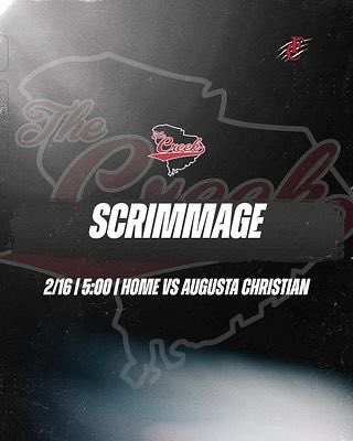 The Creek is taking on Augusta Christian tonight at home. First pitch is at 5:00 and free admission! Come check out the Predators in action in their first scrimmage of the year! #TheCreek