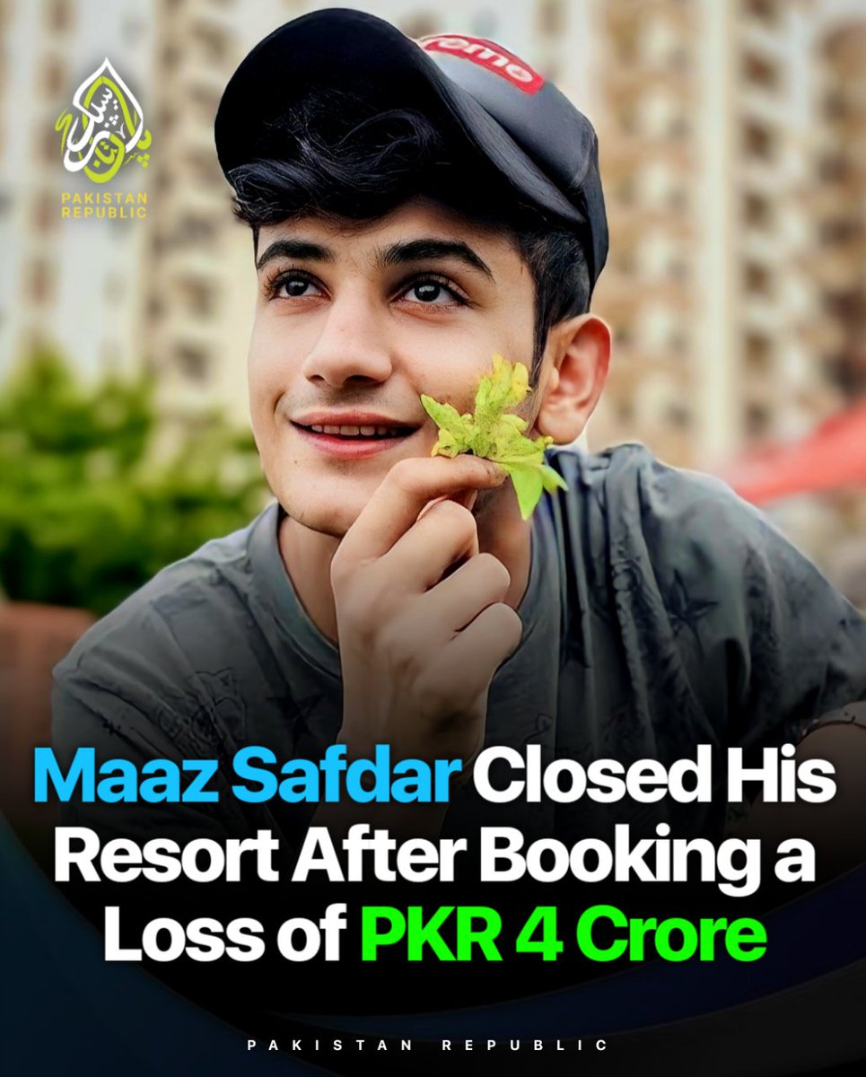 Maaz Safdar, a 23-year-old YouTuber, closed his Resort venture after incurring a loss of approximately 4 crore rupees in his resort investment venture. #pakistanrepublic