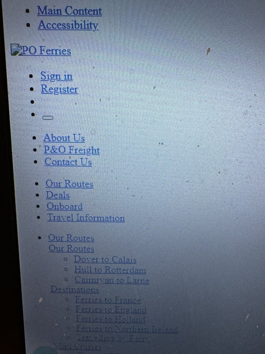 newgreeny's tweet photo. @POferriesupdate your website and your app doesn’t seem to be working properly - just html junk if you use internet or app - when will it be back up? https://t.co/iuPA8YogLe
