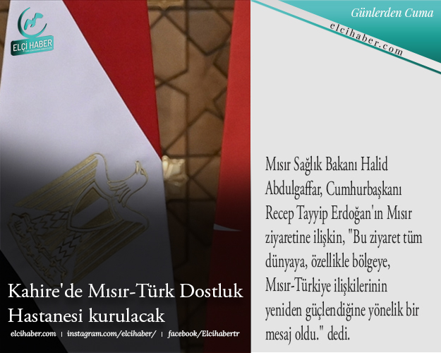 Kahire'de Mısır-Türk Dostluk Hastanesi kurulacak elcihaber.com/haber/kahire-d… #haber #Mısır #Türkiye