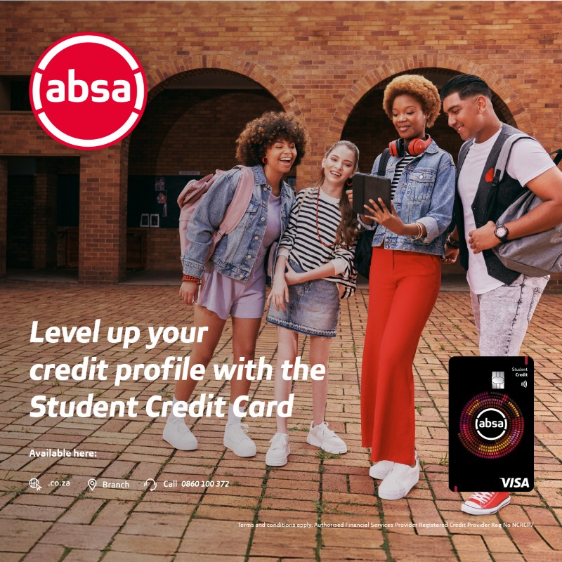 AbsaSouthAfrica's tweet photo. Turn your dreams into reality with an Absa Student Account! Enjoy zero monthly fees, free data, and so much more to level up your student life. Apply now!
