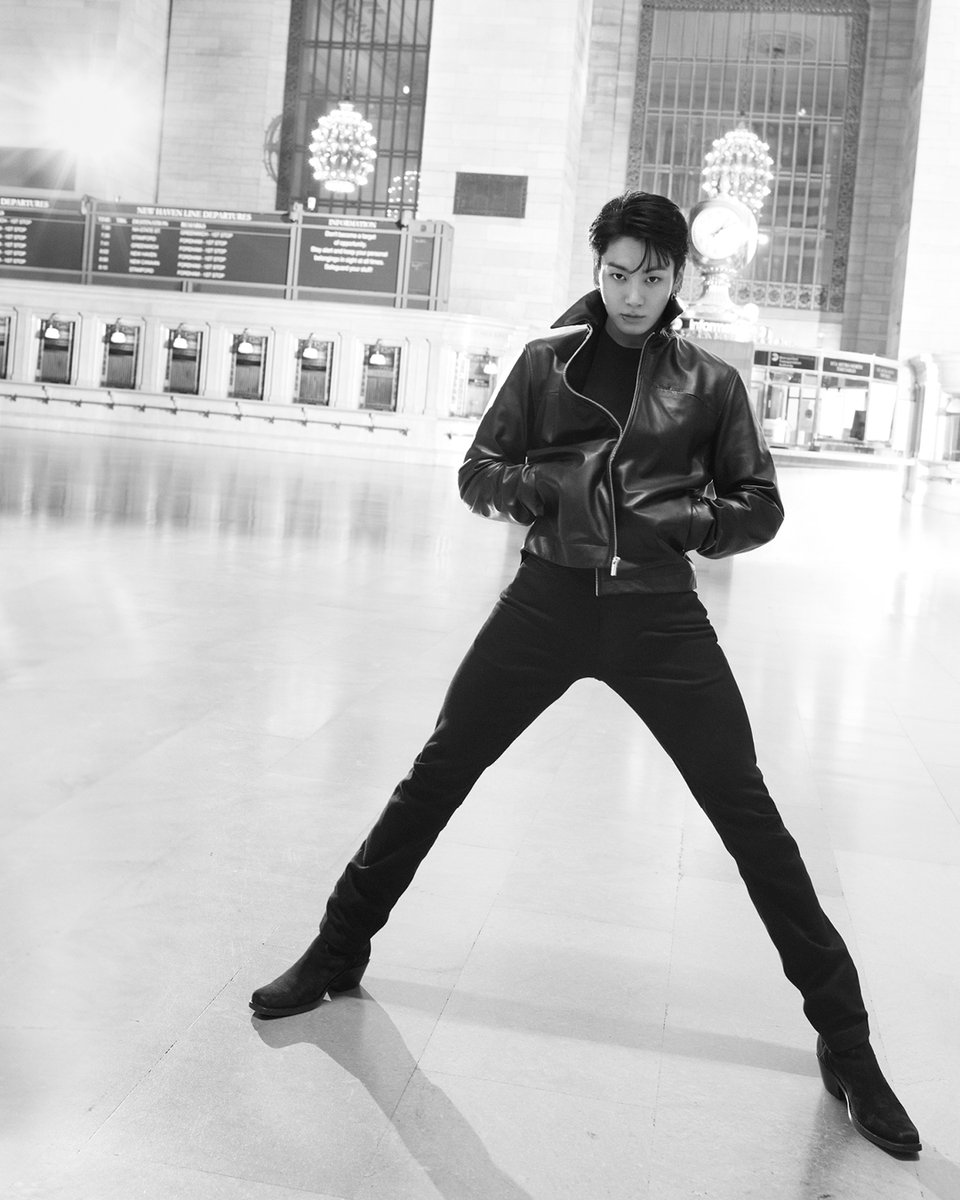 let your fit do the talking. Jung Kook wears new denim, documented at Grand Central Station, NYC. wide cut and relaxed? or slim and sleek?