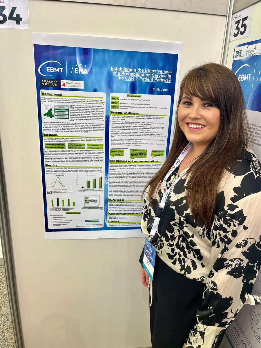 Conference season has begun! Our Cellular Therapy CNS Emily is in Valencia at the #CART24 conference! Here she is with her poster about Pre-hab in the CAR-T patient pathway 😀🙌🏻