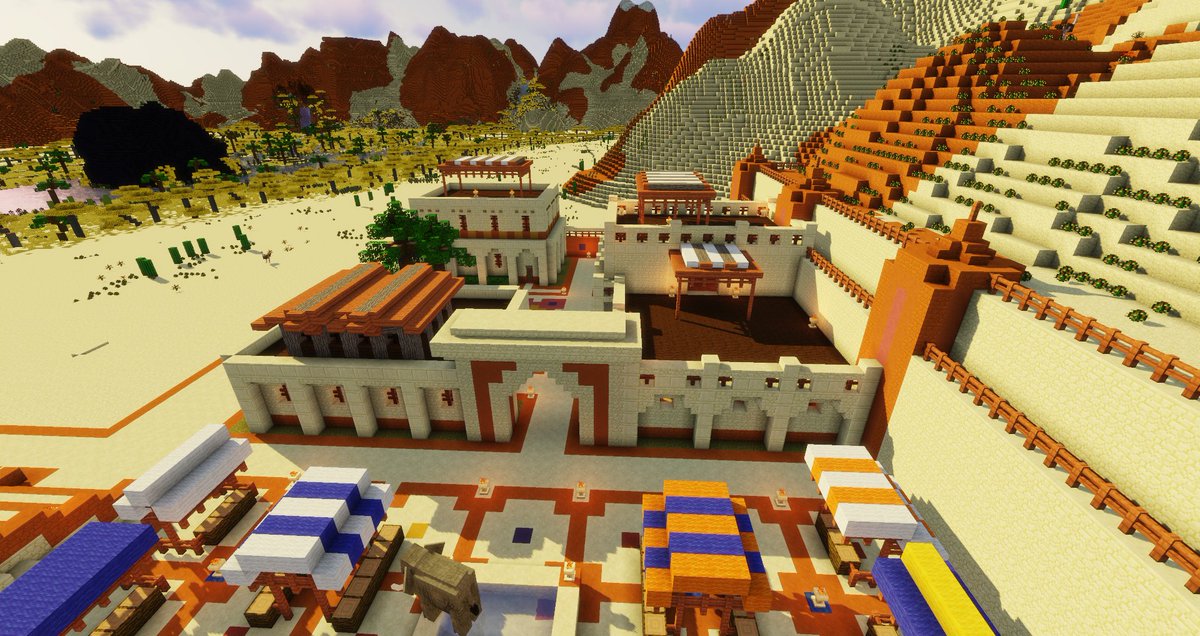Angustus2's tweet photo. Baufortschritte Wüstenstadt (WiP)
#Minecraft 
#Minecraftbuilds https://t.co/hzxpyPnWWt