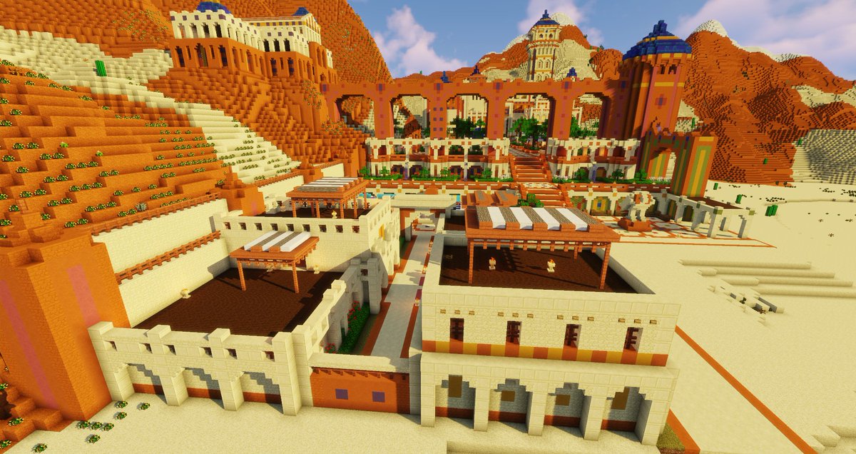 Angustus2's tweet photo. Baufortschritte Wüstenstadt (WiP)
#Minecraft 
#Minecraftbuilds https://t.co/hzxpyPnWWt