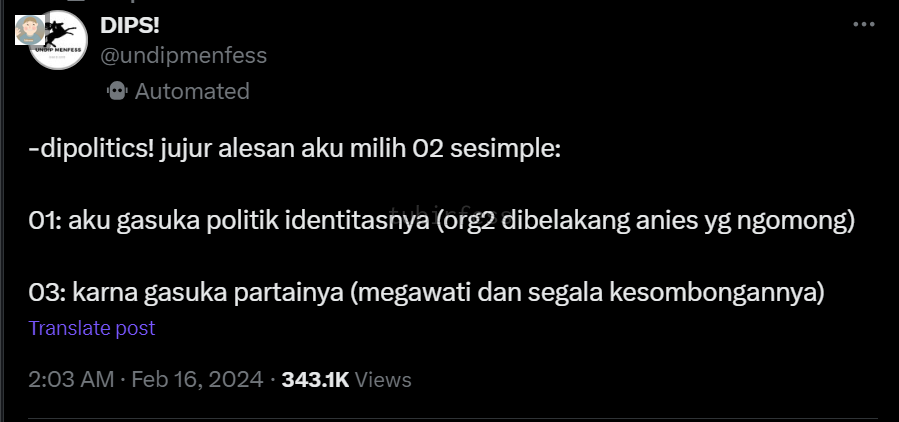 Ini udah ada penlitiannya belum sih, kenapa stigma politik identitas di Anies gak bisa hilang, tapi di Prabowo bisa hilang? Padahal yg satu 'hanya' complicit, yg satu inisiator, dan di 2017 enggak ada yg meninggal, 2019 ada 2beer!