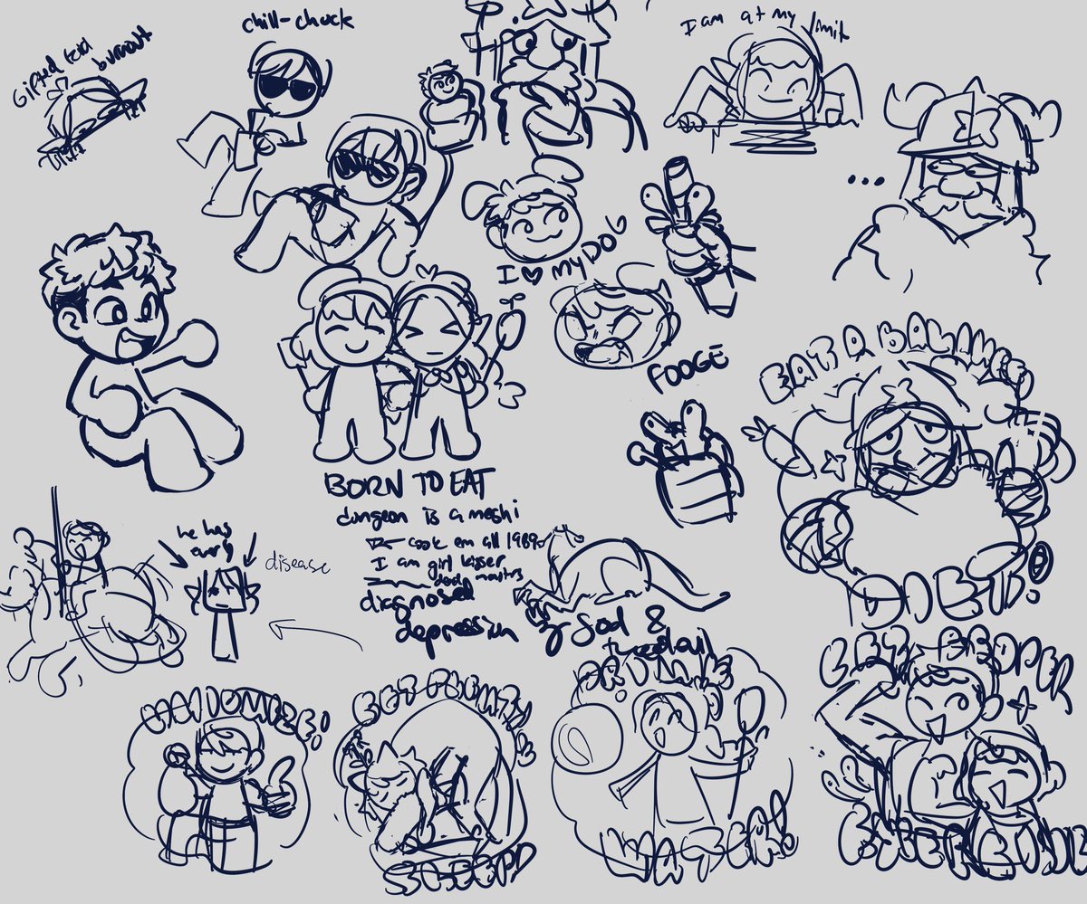 fruitosphere's tweet image. HELLO FRIENDS i am here with some dunmeshi charms and various. sketches. that will be made into stuff also. please enjoy whatever you can discern from this absolute nonsense