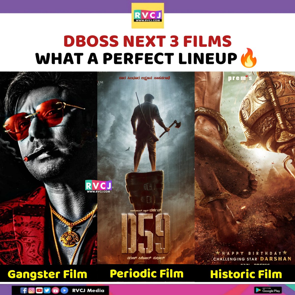 #DBoss𓃰 Line Ups🔥💯
#DevilTheHero #SindhooraLakshmana #JaiShreeRam #PrakashVeer #TharunSudhir #Prems #BossOfSandalwood #RvcjKannada