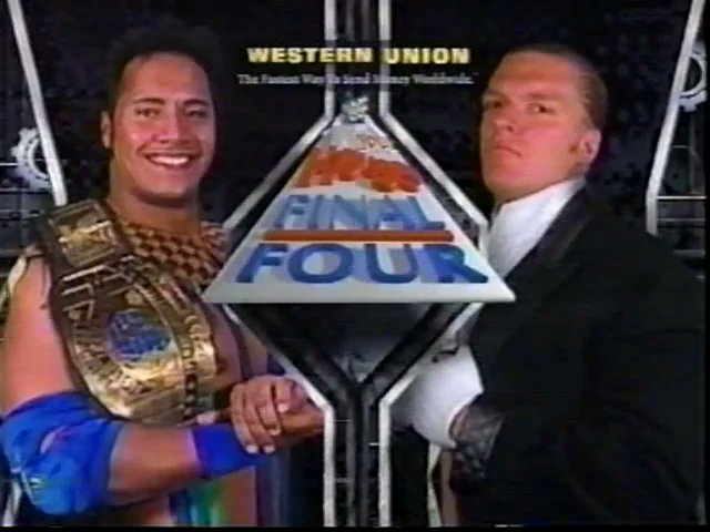 2/16/1997

Rocky Maivia defeated Hunter Hearst Helmsley to retain the Intercontinental Championship at Final Four from the UTC Arena in Chattanooga, Tennessee.

#WWF #WWE #FinalFour #RockyMaivia #TheRock #DwayneJohnson #HunterHearstHelmsley #TripleH #IntercontinentalChampionship