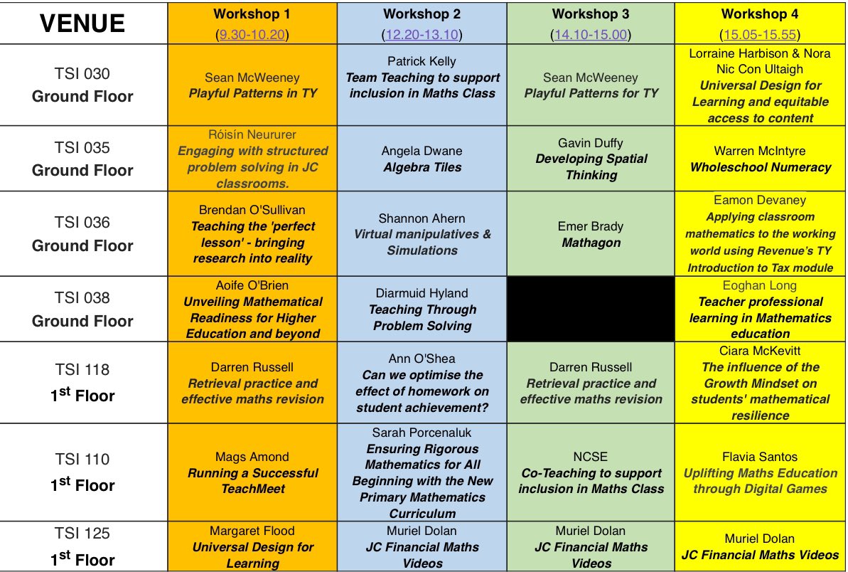 Still plenty of time to register for our upcoming Conference. Workshops below #Inclusion #edchatie @magsflood @magsamond @ncseirl @CCPCIreland @flavinska72 @MrDRussellmaths @craicmatamaitic @mrmathweeney @sarahporcenaluk @Diarmaidhyland Register: tinyurl.com/yvjre47w