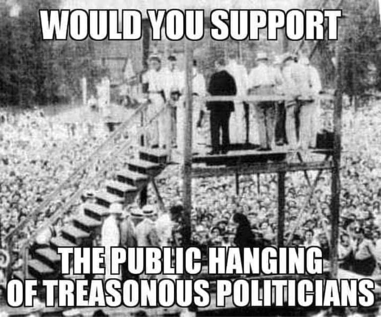 #PeriklesDepot #MAGA #AmericaFirst #Trump2024 

🚨   LEGAL Public HANGING !  🚨

🔥   We MUST 'SHOCK & FRIGHTEN'  Our 
TREASONOUS & CORRUPT BUREAUCRACY! ‼️ 🔥