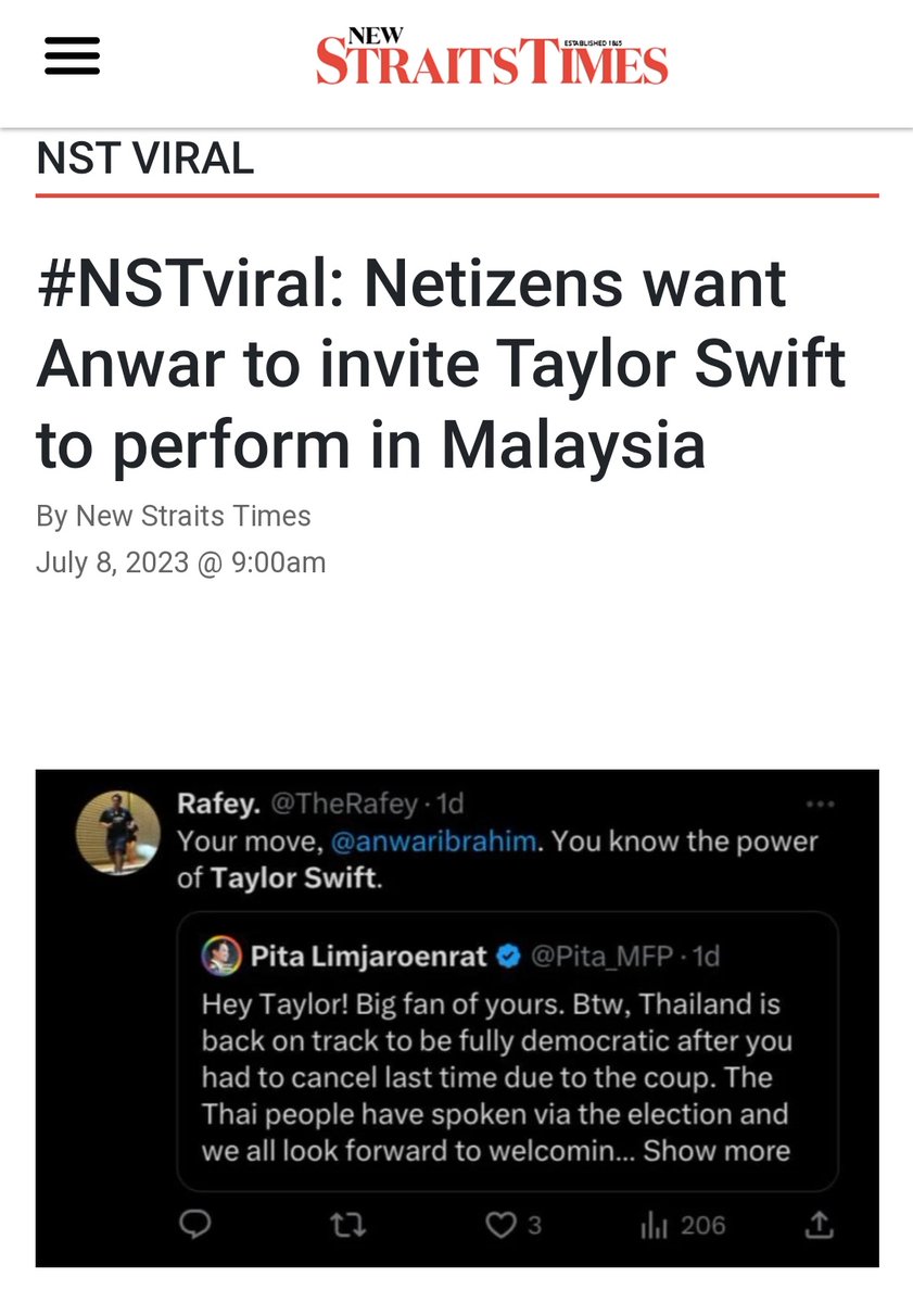 xatyrosdi's tweet photo. Singapore punya kiasu and gatekeep, dia sanggup bayar RM13 juta SEHARI untuk gatekeep Taylor Swift dari the rest of Asia Tenggara

Total of lebih kurang RM40Juta

Patutlah DSAI tak tweet TayTay itu hari dia tau rupanya 🥹 https://t.co/tCVZaM79ws