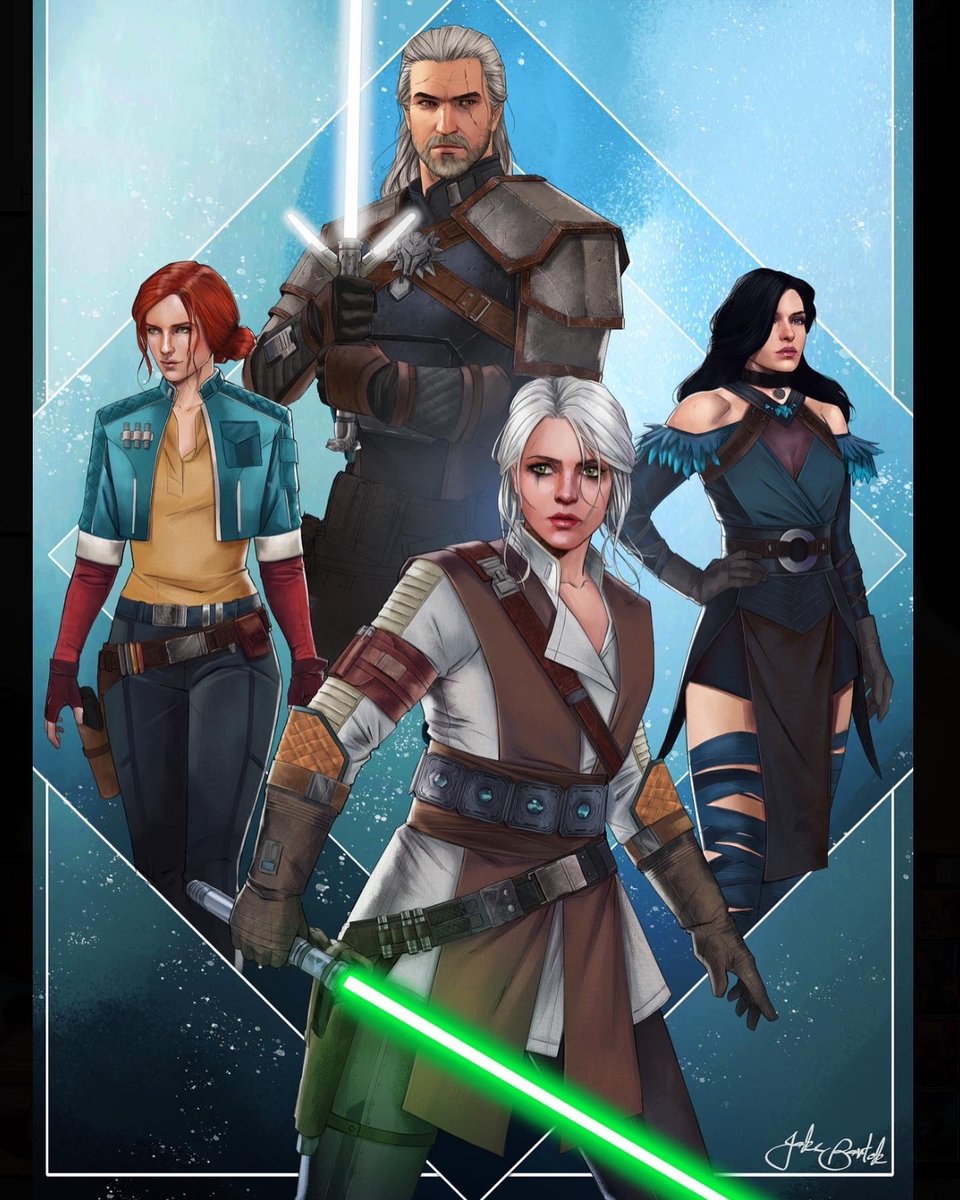thewitcher's tweet photo. A long time ago, in a galaxy far, far away... 💫⚔

Fanart by @JR_Bartok https://t.co/CYJaubWqEZ