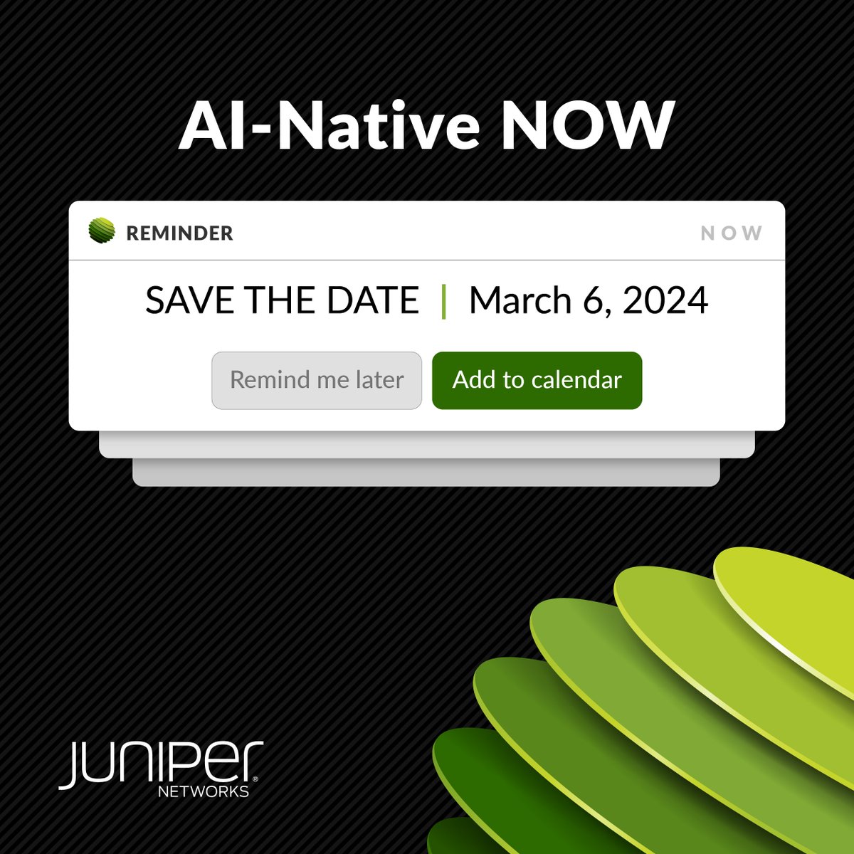 Benaroni's tweet photo. Join @JuniperNetworks for #AINative NOW to explore the transformative power of AI-Native Networking on business operations. 

Register now for live demos, expert insights, and more!  https://t.co/1BOC3dD3SM https://t.co/YzpF2Wj296