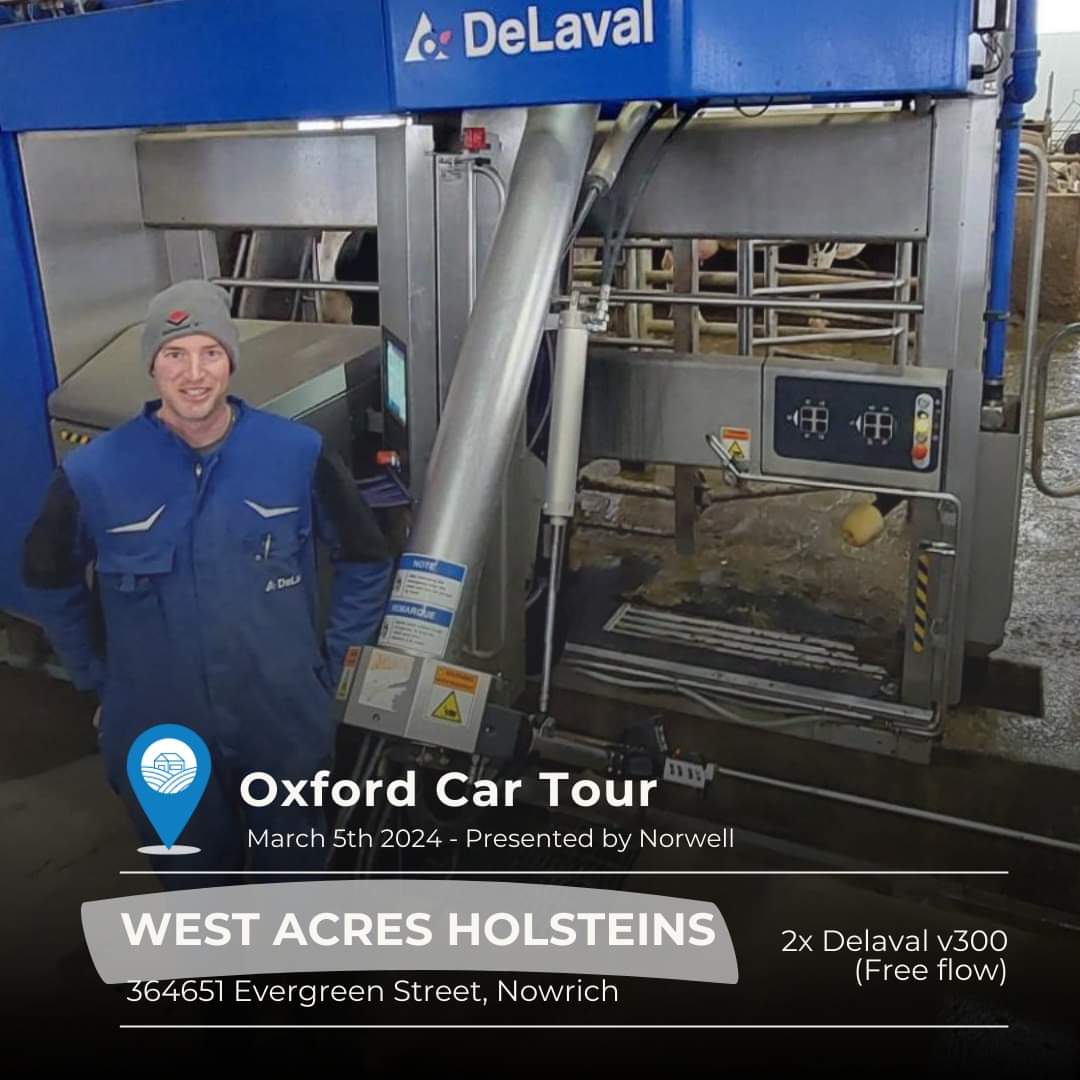 NorwellDairy's tweet photo. Introducing West Acres Holsteins! Another great place to check out a 2 @DeLavalCanada v300 free flow facility. Mike and Annemarie Westerhof started this new site up around 3 years ago. #ontag #dairydonewell #farming #dairy #milk #agriculture https://t.co/kYczsCvd1a