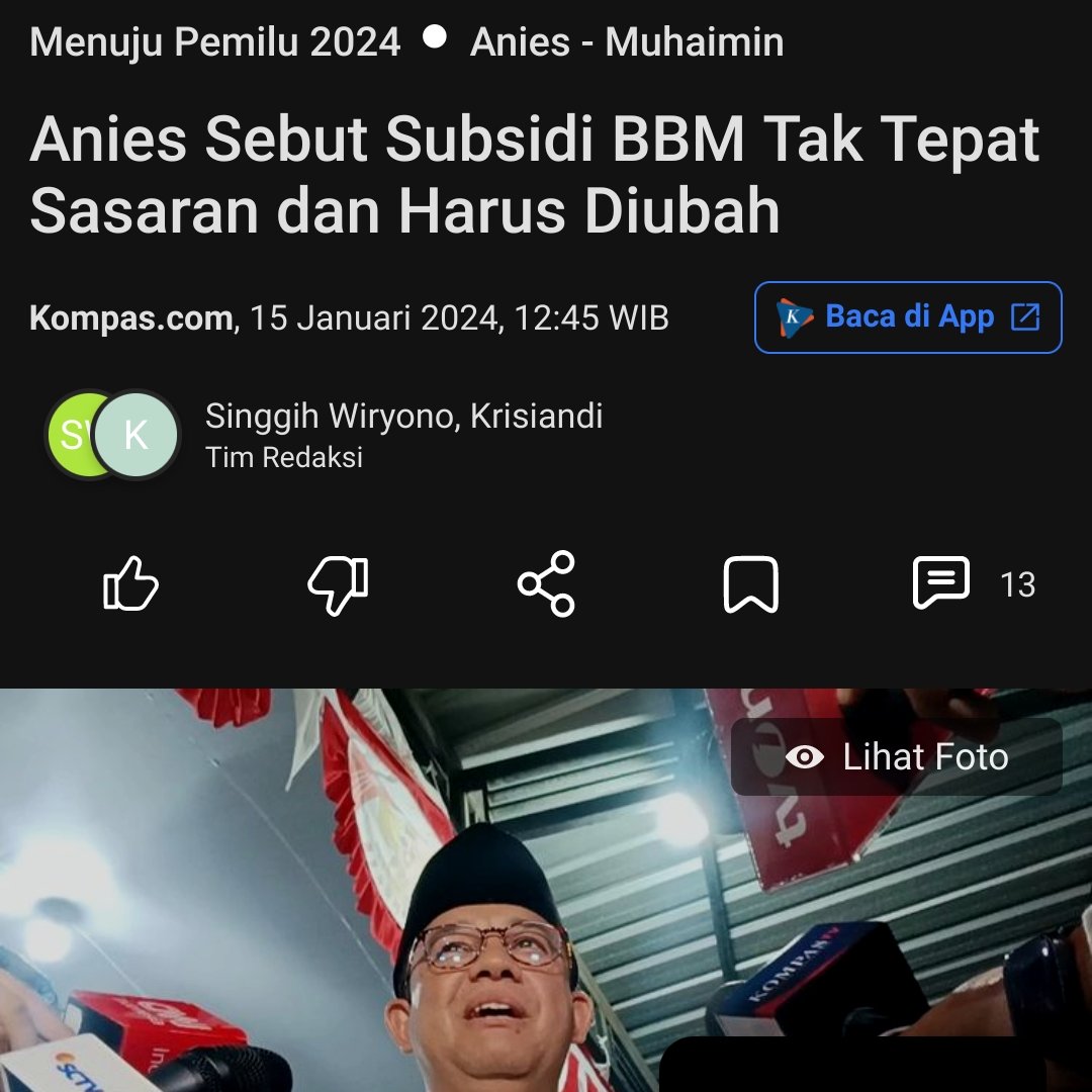 rawntin's tweet photo. @Soounkorea @meylndsr @LubbyIrham1 @phinutsz @tubirfess percuma buang waktu ngejelasin disini, biar mereka seneng aja di X dari hasil SS berita, biar kanal beritanya rame traffic tapi yg rame liat malah pendukung 02, mereka baca judul aja sukanya, padahal semua paslon juga bakal ngerubah subsidi BBM karena nggak tepat sasaran https://t.co/Sgn1C76m9I