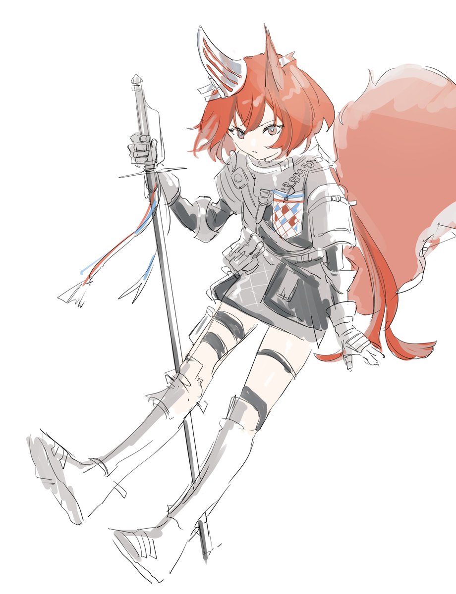 uta_shiro11's tweet photo. フレイムテイルちゃ 
1時間で描ける衣装じゃなかった…
#アークナイツ版深夜の真剣お絵かき60分一本勝負 https://t.co/TCuTWlc5Cs