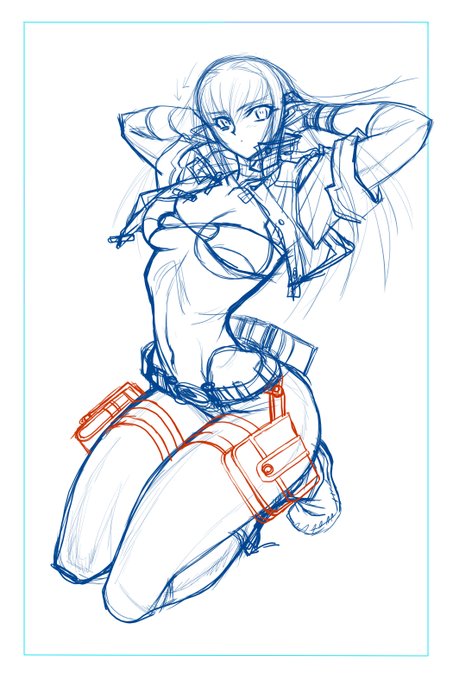 #このタグを見た人はラフ画とその完成絵を見せる 