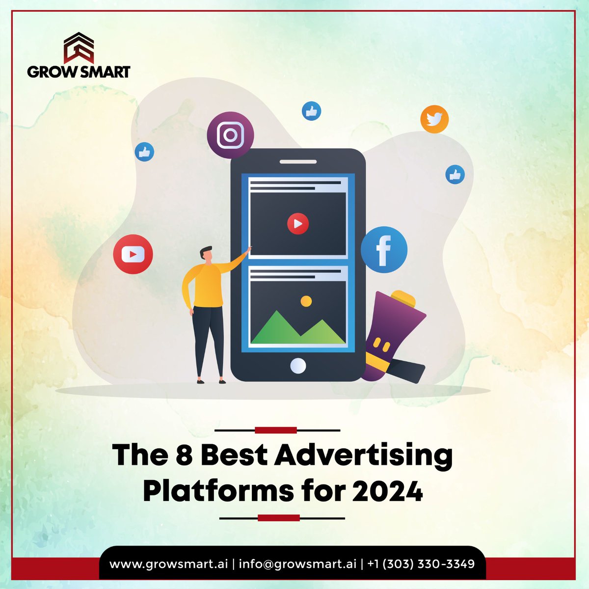 growsmart_ai's tweet photo. 1. Google Ads
2. Microsoft Advertising
3. LinkedIn Ads
4. YouTube Ads
5. Facebook Ads
6. Instagram Ads
7. TikTok Ads
8. Snapchat Ads

Contact us now and get a free quote.
https://t.co/FGlg4zyg4h
info@growsmart.ai
+1 (303) 330-3349

#advertising https://t.co/hw0TEPBgFL