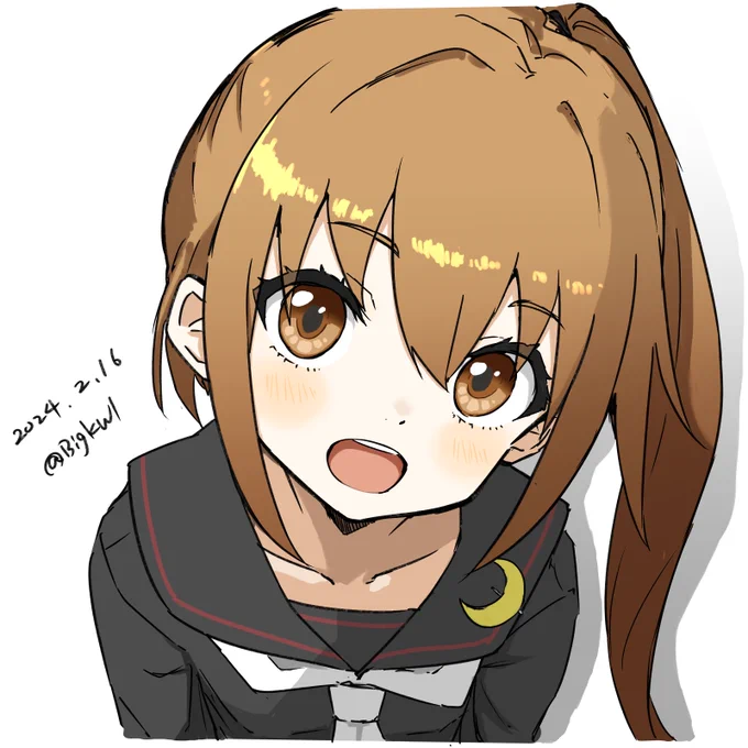 文月#艦これ版深夜の真剣お絵描き60分一本勝負#艦これ版真剣お絵描き60分一本勝負_20240216 