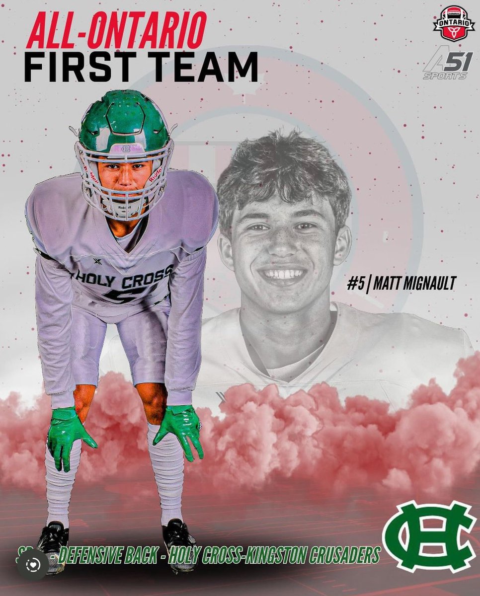 Honoured to be named First Team All Ontario DB!