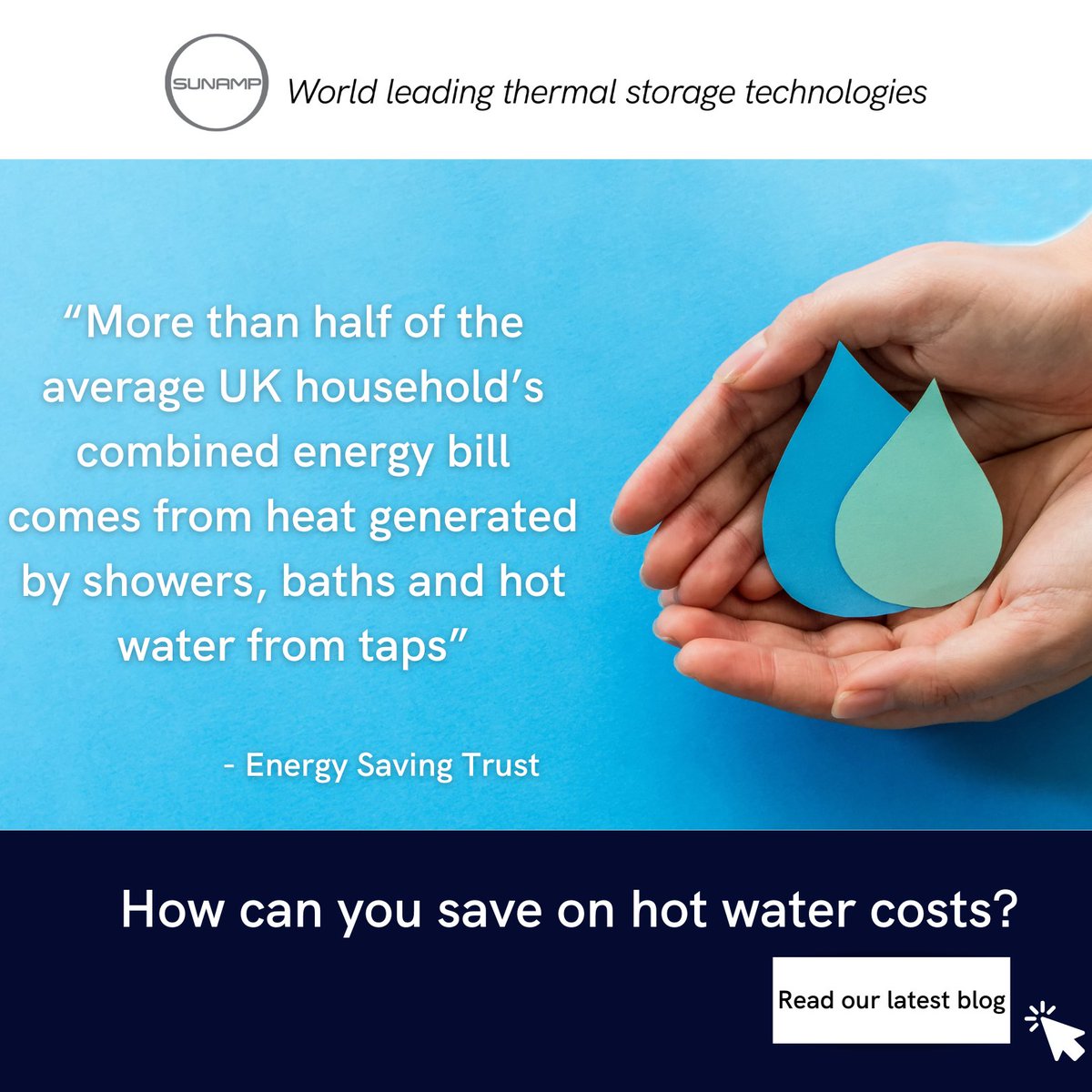 SunampLtd's tweet photo. In a world where every drop counts, it's time to rethink our approach to #water heating.
Learn about the dramatic impact of cutting our water usage and #heating on #energybills as well as the environment. 
Read our latest blog: https://t.co/XpOWtmFrls https://t.co/t9fE9MVpjE