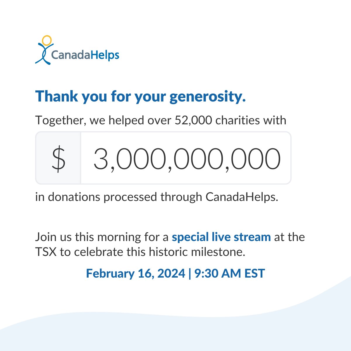 CanadaHelps for Charities on X: 🔴 Stream
