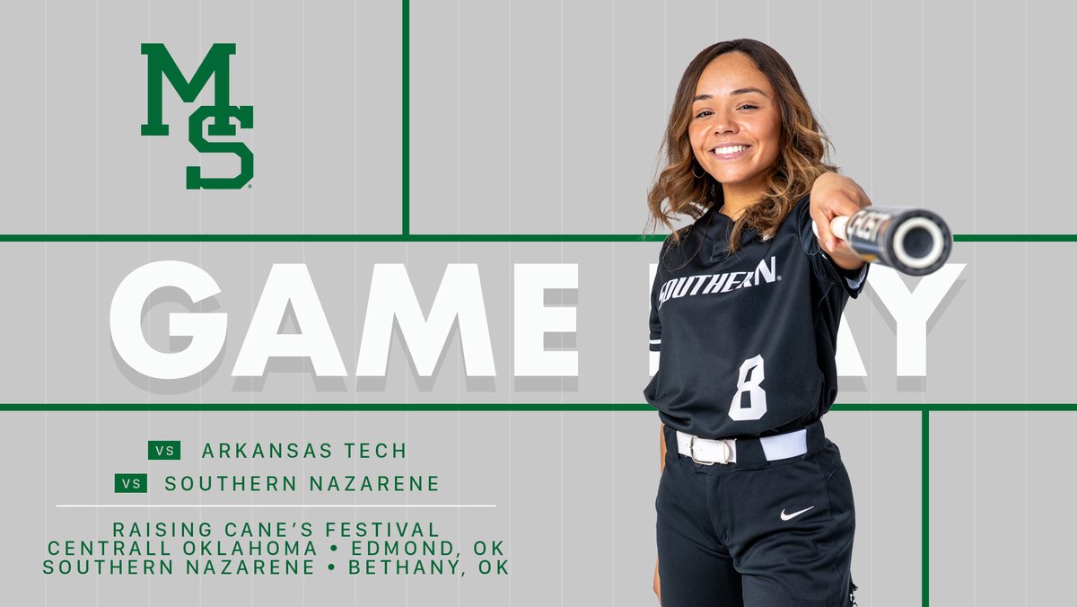 MSSUSoftball's tweet image. Raising Cane's Festival
🦁 -- Adrianna Young
vs Arkansas Tech
⏰ -- 10:30 a.m.
📍-- Gerry Pinkston Stadium | Edmond, OK
vs Southern Nazarene
⏰ -- 3:00 p.m.
📍-- Tere Webber Field | Bethany, OK
📈 -- loom.ly/z2woGo8