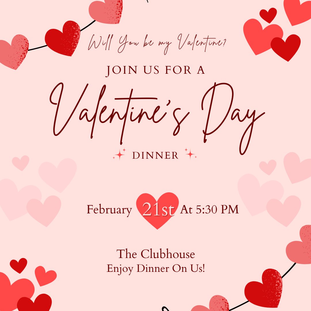 ❤️ Will you be our Valentine? ❤️  Join us for dinner on us Wednesday, February 21st!

#UNCChapelHill #Valentines #Apartments #Love #ChapelHill #ChapelHillNC #ApartmentHack #ChapelHillLiving #ApartmentLiving #ChapelThrill