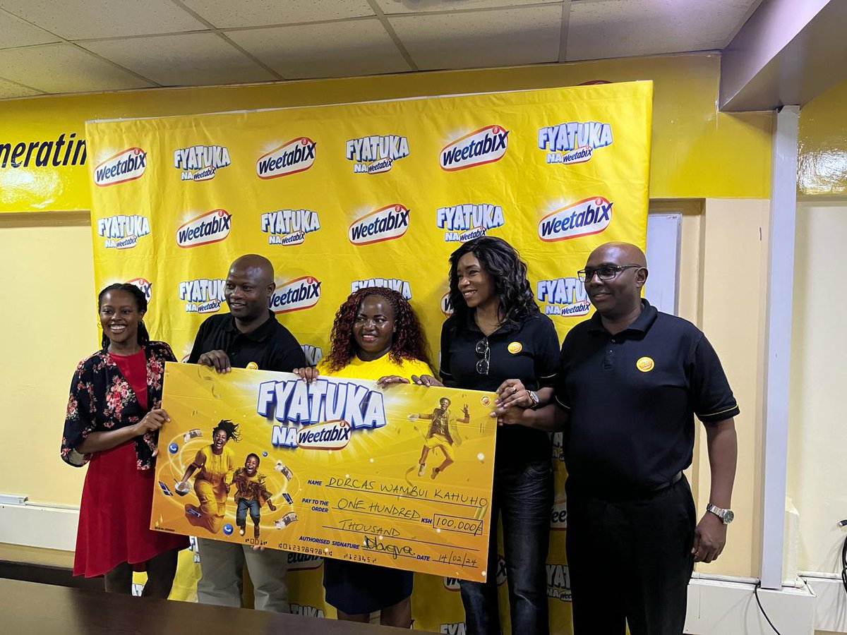 @glambaby__ @WeetabixEA @ItsKyuleNgao @ItsNjorogeK @Davieninja @CrazyDREAMER254 @Mickey254_ @TrevyLord It's your time to shine! Participate in the #FyatukaNaWeetabix Campaign today for a chance to win incredible prizes. Purchase your Weetabix Kadogo pack and enter the draw now. Weetabix 100k Winner