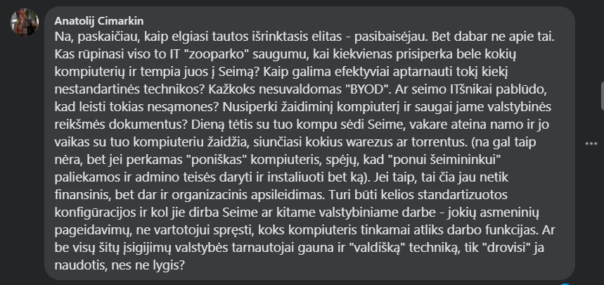kligys's tweet photo. Taiklus pastebėjimas apie Seimo IT pirkinių situaciją💯 https://t.co/387g8LZ8dw