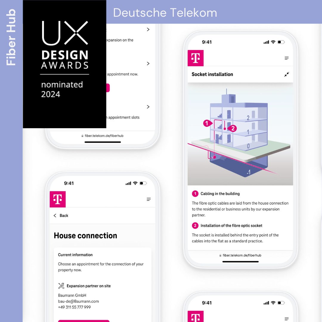 uxdawards's tweet image. Congratulations to Deutsche Telekom on the #UXDA24 nomination of “Fiber Hub” The project is in the running for the Public Choice Award – cast your vote 👉bit.ly/490B8Py

#uxdesign #uxdesignawards #UXDA24 #uxawards #uxcompetition #userexperiencedesign #designawards #ux