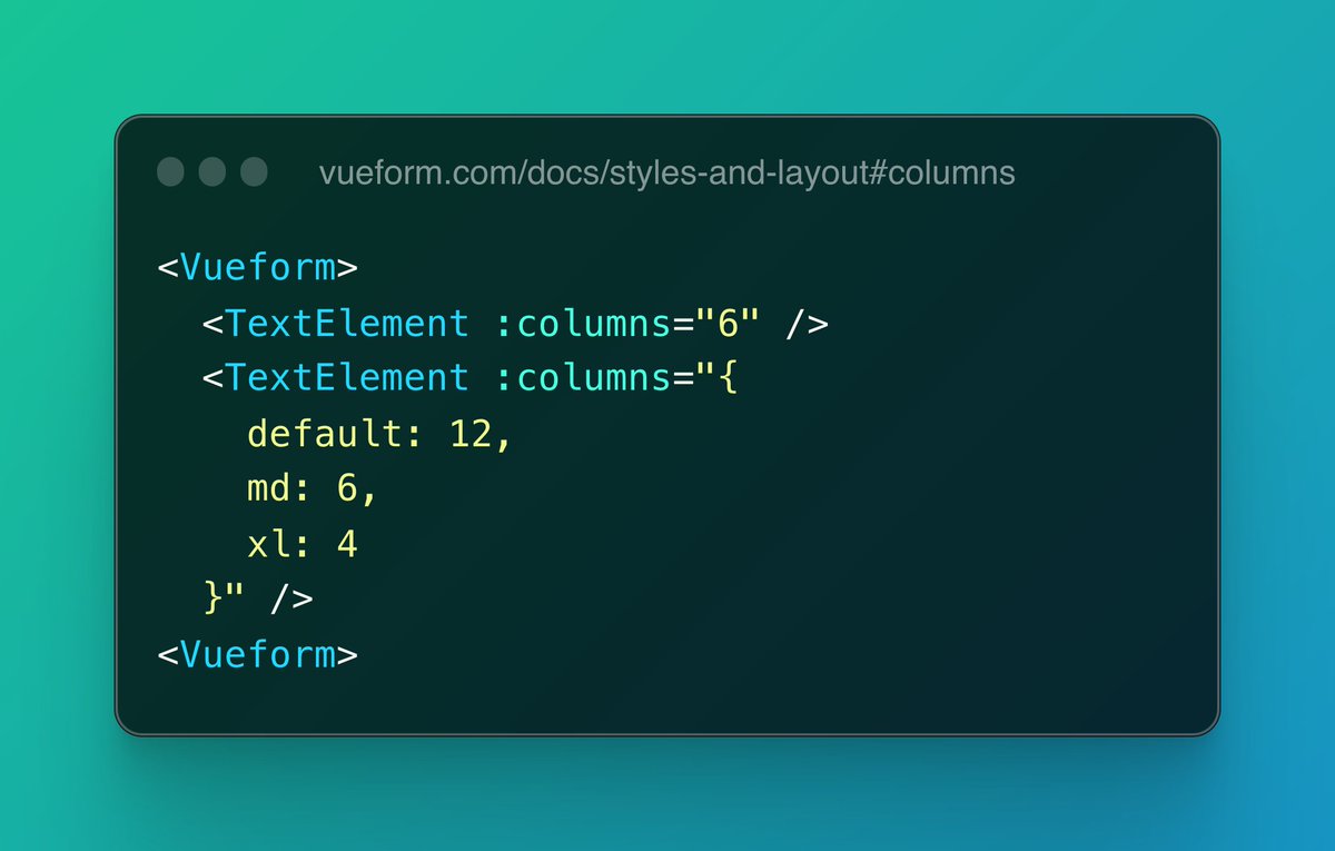 bereczadam's tweet photo. Effortlessly adjust element widths for different screen sizes with @vueform's intuitive grid system. Perfect for responsive design!
https://t.co/7gI4RTrcaO https://t.co/kCSL5GnptM