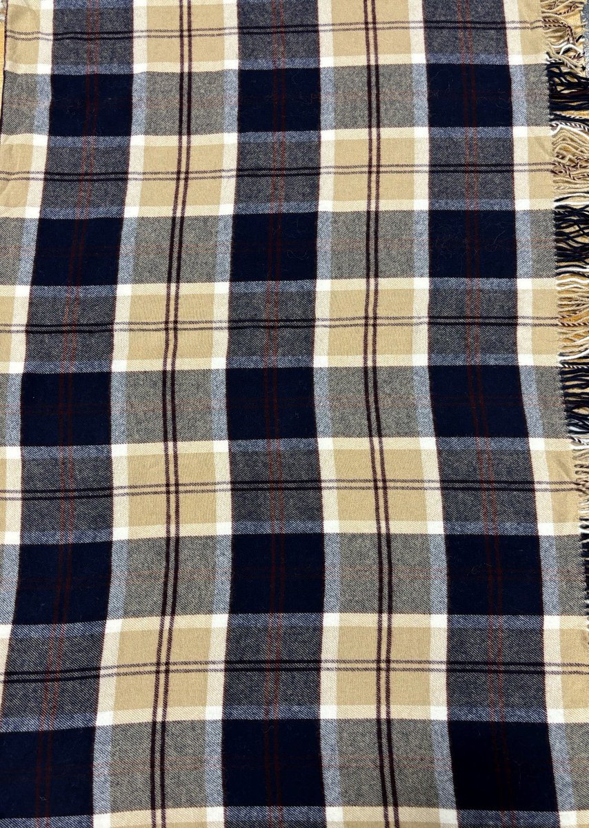 Super soft 100% lambswool blanket. Navy and beige checks brings warmth and comfy with a traditional tartan check design. Find me on eBay for this and so much more. #madeinengland #lambswool #blanket #tartan #cosy #soft