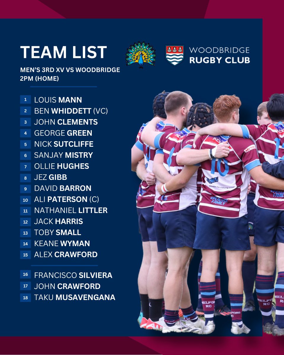 Here is how our 3 Men's teams are lining up for tomorrow's matches!!
Milo is chasing down that 200th 1st XV cap to join the very exclusive #doublecenturion club, 3 of which will be playing alongside him tomorrow 
#oneclub #clubmen #peacocks🦚❤️

#matchday #pride #peacockfamily