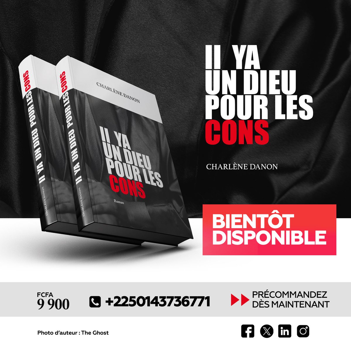 IL Y A UN DIEU POUR LES CONS
 Précommandez votre exemplaire ! 

Rejoins-nous dans cette aventure littéraire, et sois parmi les premiers à précommander ton exemplaire ! Merci d’être du voyage. 

#ilyaunDieupourlesCons 
#littérature