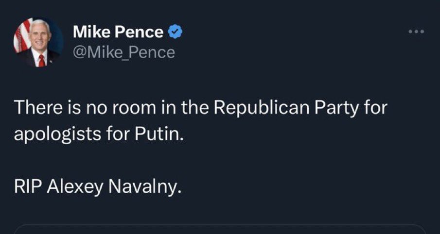 Words from a man who has experience. His boss said 'He deserved to be hanged for not blocking certification of election results, as demanded by the mob that attacked the US Capitol.' RIP #Navalny