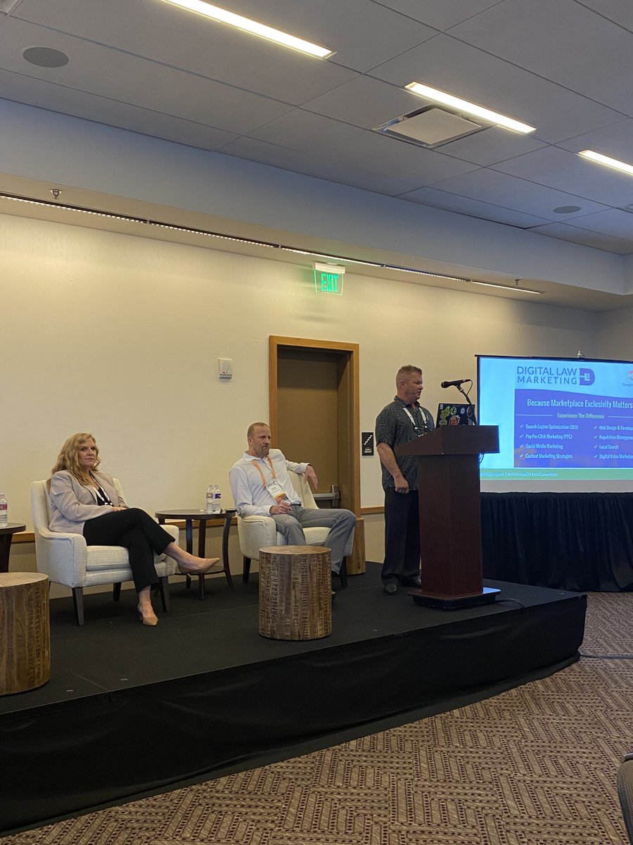 DLMarketingInc's tweet photo. We're thrilled to be the Diamond sponsor at this year's AAJ conference, hosting a lunch and a dynamic almost 2-hour session on "#AI &amp; #GoogleSearch in 2024." We shared insights and strategies crucial for navigating the digital landscape in #legalmarketing. @JusticeDotOrg https://t.co/J4bmbt0fO5