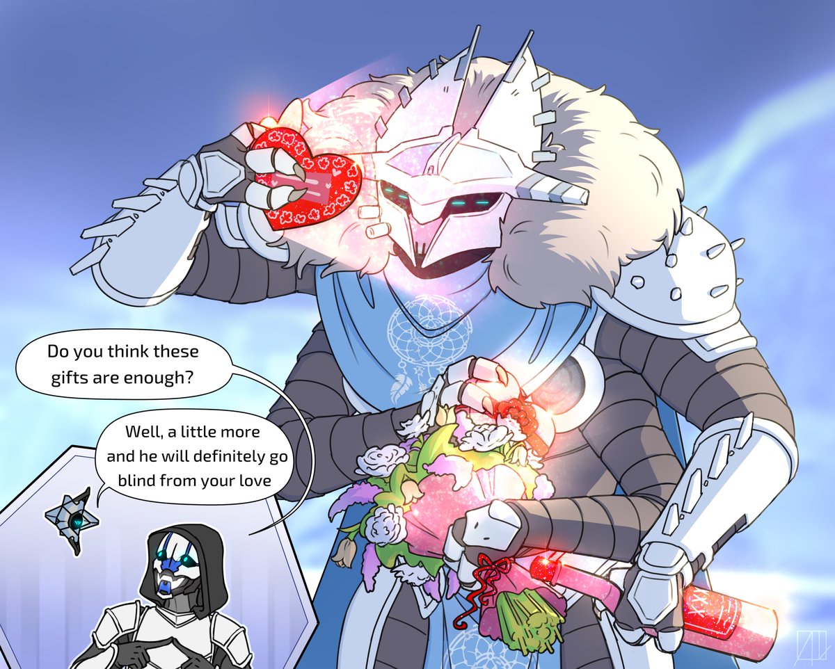 Art for a Secret Valentine :З
Sometimes the Syke-2 goes too far with the shiny packaging...

#Destiny2 #Destiny2Art #Eliksni