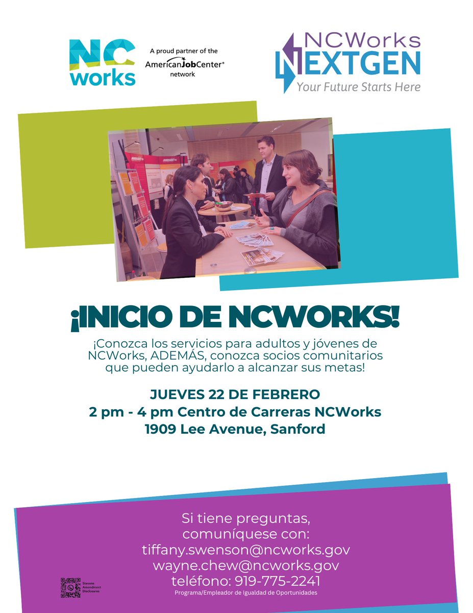 Learn how we can help you!  #WIOA #NextGen #jobs #employment #sanfordnc #NCWorks #jobseekers #leecountync #welcometosanford #Sanford #LeeCounty #resume #JobSearchTips #JobSearchHelp #resumes #ResumeTips #Career #NCCommerce #RuralDev #WorkforceDev #DWS  #employmentopportunities