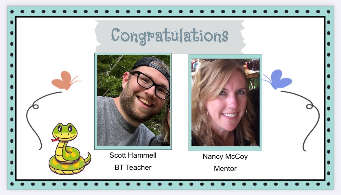 Today we recognized Mr. Hammell (BT) and Mrs <a href="/mccoy_n48/">Nancy McCoy</a> (Mentor) for their outstanding achievements! Thank you both for making the BT program so amazing! <a href="/WCPSSTSP/">Teacher Support</a> <a href="/AdamsYRES/">Adams Elementary</a>