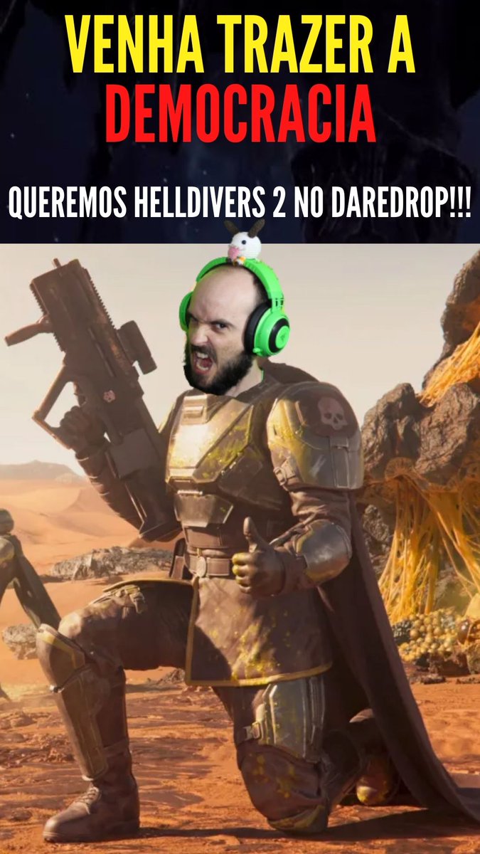 penclavegames's tweet photo. Ei vocês também estão doidos pra jogar #HELLDIVERS2 ?  Bora trazer esse game sensacional para o @daredrops ! A ideia é chamar a atenção e mostrar o poder "daredropeiro" venham jogar com o calvo e conquistaremos keys para nossa comunidade sensaciocrível! Da like e compartilha!! https://t.co/9nGf6gPTZr