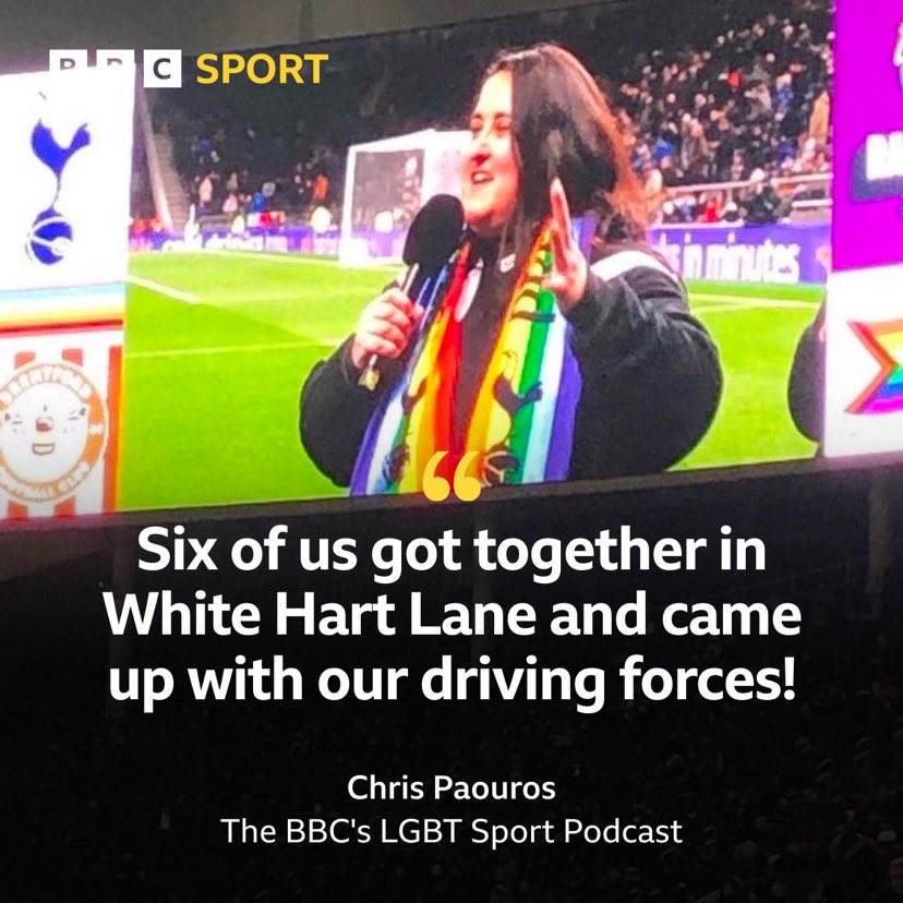 LGBT_Owls's tweet photo. The latest BBC LGBT Sport Podcast features EDI &amp; LGBTQ+ legend, @chrispaouros, talking to
@jack_murley about 10 years of @SpursLGBT! 🎧

Key quote: "We came up with our 3 driving forces &amp; they're still pertinent today - community, education &amp; campaigning." https://t.co/npMfWNc4TN https://t.co/v2re42mfIi