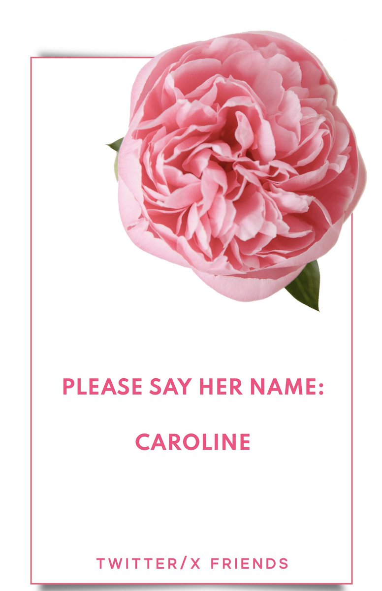 PLEASE SAY HER NAME:

🌹 💖✨💔 CAROLINE  💔 ✨ 💖 🌹 

#ChildLoss #Grief #BereavedParents #MissYou #LoveYouAlways @KarenSykes2