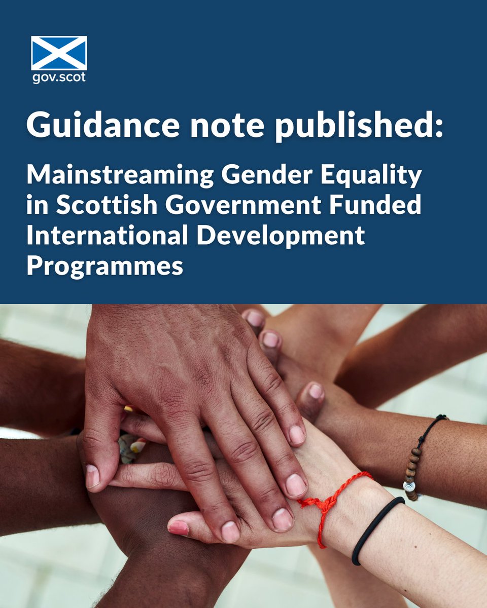 As part of our commitment to mainstream gender equality in our international development work, we’ve published a guidance note to support future applicants for SG ID funding.

Read more 👇
gov.scot/publications/g…