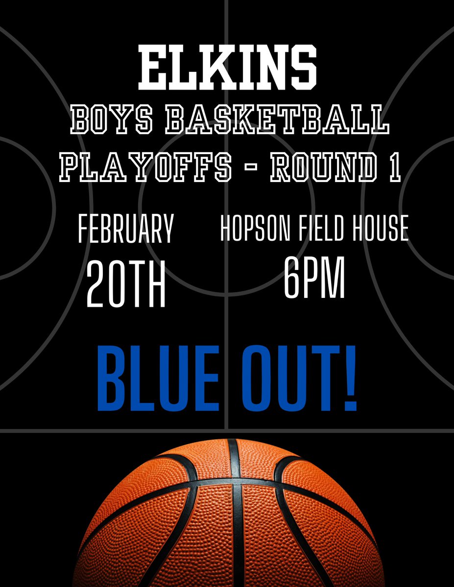 drsarahbrown's tweet photo. Wear your BLUE on Tuesday to support our Boys Basketball team in their 1st round of playoffs.  We play at 6pm at Hopson FH.  Come out and support! Good luck @ElkinsHoops 💙⚔️💛🏀 @EHS_Knightswire #knightlife https://t.co/CAvqMhbxNP